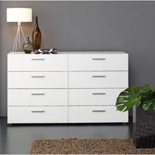 Tvilum Austin Bedroom 8 Drawer Dresser 70073 Finish White