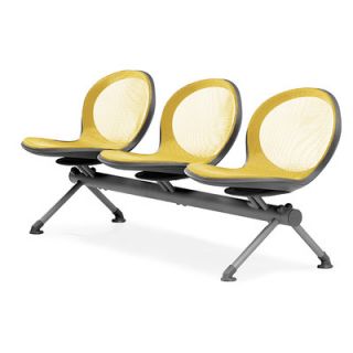 OFM Net Series Mesh Three Chair Beam Seating NB 3 Color Yellow