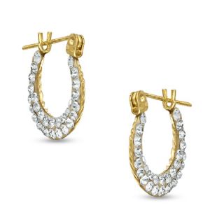 Childs Crystal Hoop Earrings in 14K Gold   Zales