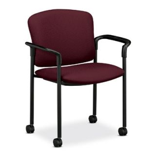 HON Mobile Stacking Guest Arm Chair 4075NT Seat Finish Wine