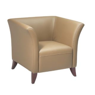 Office Star Leather Lounge Chair with Open Wing SL1 X Leather Color Taupe