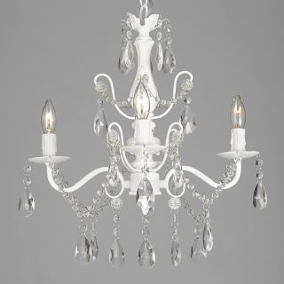 Four light Wrought Iron And Crystal Chandelier