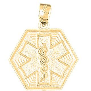 Gold Plated 925 Sterling Silver Medical Alert Cadeusus Pendant Jewels Obsession Jewelry