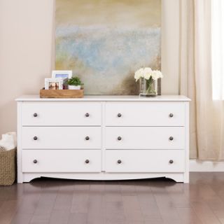 Prepac Monterey 6 Drawer Dresser WDC 6330 Finish White