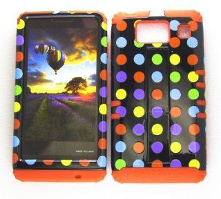 Case Soft Hard Red Skin+Colorful Dots Snap For Motorola Droid RAZR MAXX HD XT926 Cell Phones & Accessories