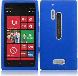 For Nokia Lumia 928 Silicone Jelly Skin Cover Case Blue Accessory Cell Phones & Accessories