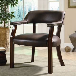 Wildon Home ® Leather Arm Chair 511K Color Brown, Casters No