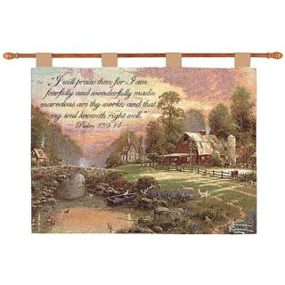 Sunset at Riverbend Farm Scripture Tapestry   26" x 36"