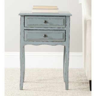 Safavieh Colin 2 Drawer Nightstand AMH6576 Finish Distressed Pale Blue