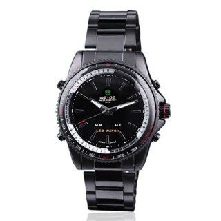 Weide Mens Dual Display LED Black Stainless Steel Quartz Watch WH903 B Watches