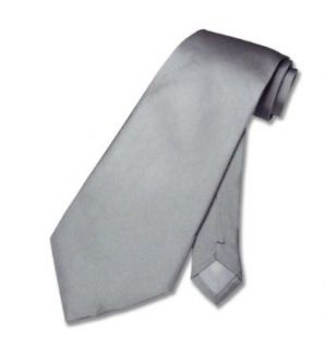 100% SILK Solid Silver Gray Neck Tie. Grey Men's NeckTie. at  Mens Clothing store