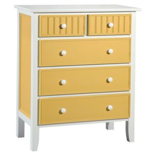 Papila Design 5 Drawer Chest FCH 204 Finish White & Perfect Yellow