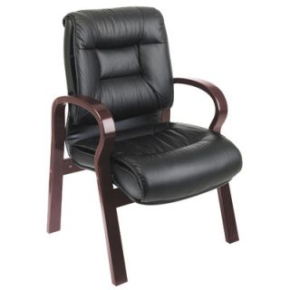 Office Star Deluxe Leather Visitors Chair with Top Grain 8505