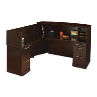 Mayline Sorrento L Shaped Reception Desk with Counter SRCSX Counter Top Marb