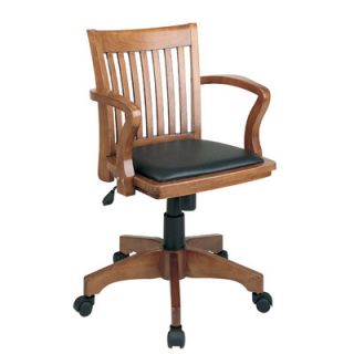 Office Star Deluxe Office Chair 108 Wood Finish/Vinyl Seat Fruit Wood / Black