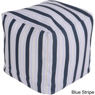 Stripped Outdoor/ Indoor Decorative Cube Pouf