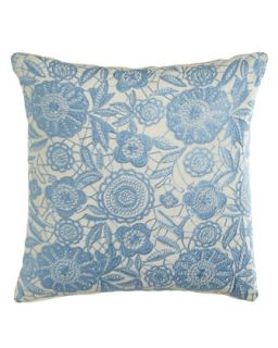 Light Blue Floral Lace Pillow   Sabira