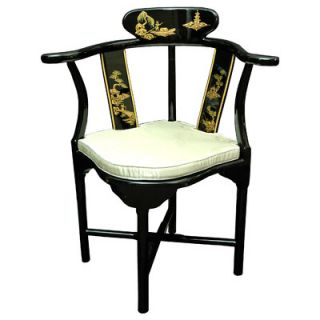 Oriental Furniture Corner Fabric Side Chair LCQ CH HA2111