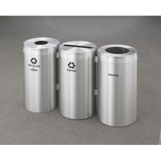 Glaro, Inc. RecyclePro Value Series Triple Unit Recycling Receptacle 1542 3  