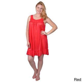 Tressa Tressa Designs Womens Contemporary Plus Rosette Accent Nightie Red Size 3X (22W  24W)