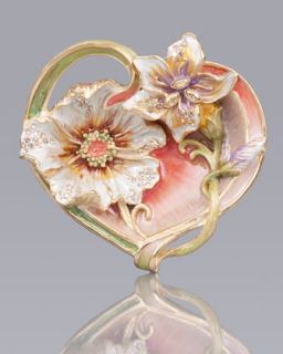 Margaux Floral Heart Trinket Tray   Jay Strongwater