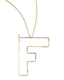 Letter Pendant Necklace, F   GaugeNYC