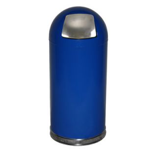 Witt 15 Gallon Metal Series Dome Top Trash Can 15DT Finish Blue