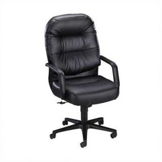 HON High Back Pillow Soft Office Chair with Arms 2091 Fabric Black Leather