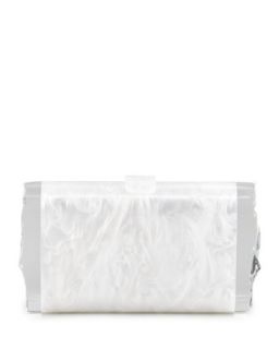 Lara Acrylic Ice Clutch Bag, White   Edie Parker
