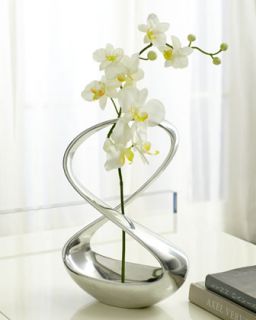 Infinity Vase With Silk Orchid   Nambe