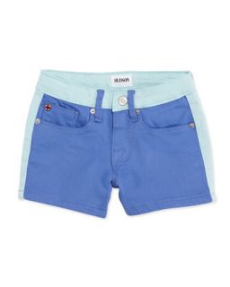 Leeloo Colorblock Denim Shorts, Provence, Girls 4 6X   Hudson