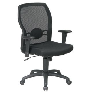 Office Star Screen Mid Back Mesh Office Chair with Adjustable Arms 599302 Sea