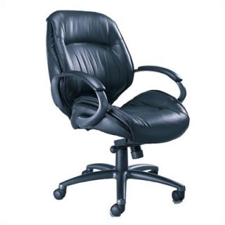 Mayline Ultimo Premier Mid Back Office Chair with Arms ULMGR Leather Black