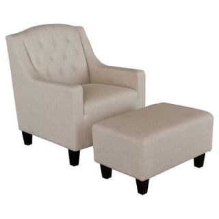 Home Loft Concept Benez Tufted Fabric Club Chair and Ottoman W3277129