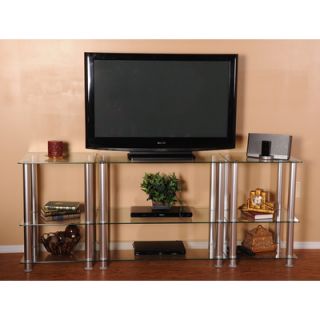 RTA Home And Office Extra Tall Glass and Aluminum 82 TV Stand TVM 0082