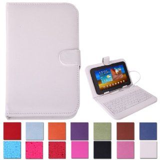 HDE White Leather Hard Cover Case with Keyboard for 7" Tablet Computers & Accessories