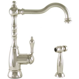 Mico Designs Braxton Polished Nickel High Arc Kitchen Faucet with Side Spray