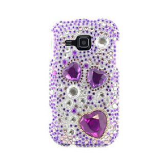 Purple Bling Gem Jeweled Crystal Hard Snap On Cover Case for Samsung Galaxy Indulge SCH R910 Cell Phones & Accessories