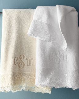 Callista Lace Bath Towel, Plain   Matouk