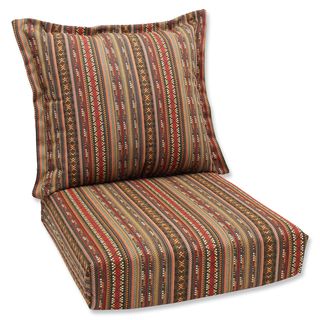 Pillow Perfect Deep Seating Cushion And Back Pillow With Chimayo Sunbrella Fabric