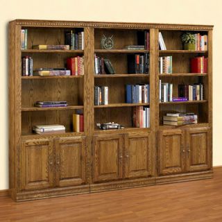 A&E Wood Designs Hampton 84 Bookcase BRIT3PCSWALL84DOORS Finish Medium