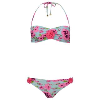 South Beach Womens Cherry Neon Floral Bikini   Multi      Clothing