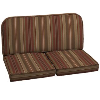 42 in L x 40.25 in W Stripe Chili Red Loveseat Cushion