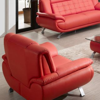 Tip Top Furniture Curve Leather Chair 308 White Chair Color Red