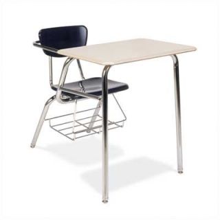 Virco 3000 29 Series Plastic Chair Desk 3400BR Seat Color Navy, Glides Nyl