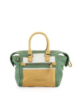 Madeline Colorblock Satchel Bag, Mixed Green   Liebeskind