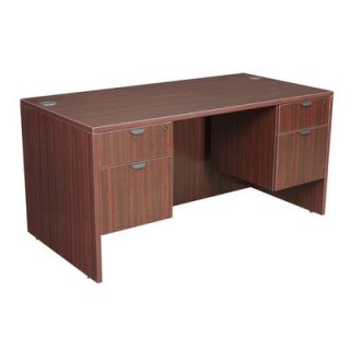 Regency Double Pedestal Desk LDP Finish Mahogany, Size 66x30
