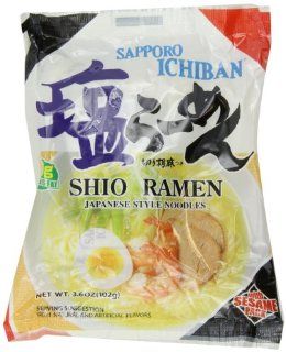 Sanyo Sapporo Ichiban Instant Noodle Shio, 3.6 Ounce (Pack of 24)  Packaged Asian Dishes  Grocery & Gourmet Food