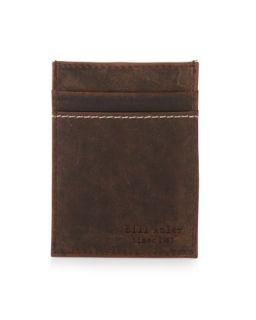 Vintage Leather Clip Wallet, Brown
