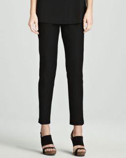 Slim Stretch Crepe Ankle Pants, Petite   Eileen Fisher